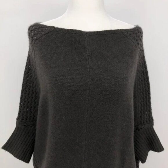 Velvet By G+S Brown Taupe 100% Cashmere boatneck drape oversized sweater - Picture 11 of 16